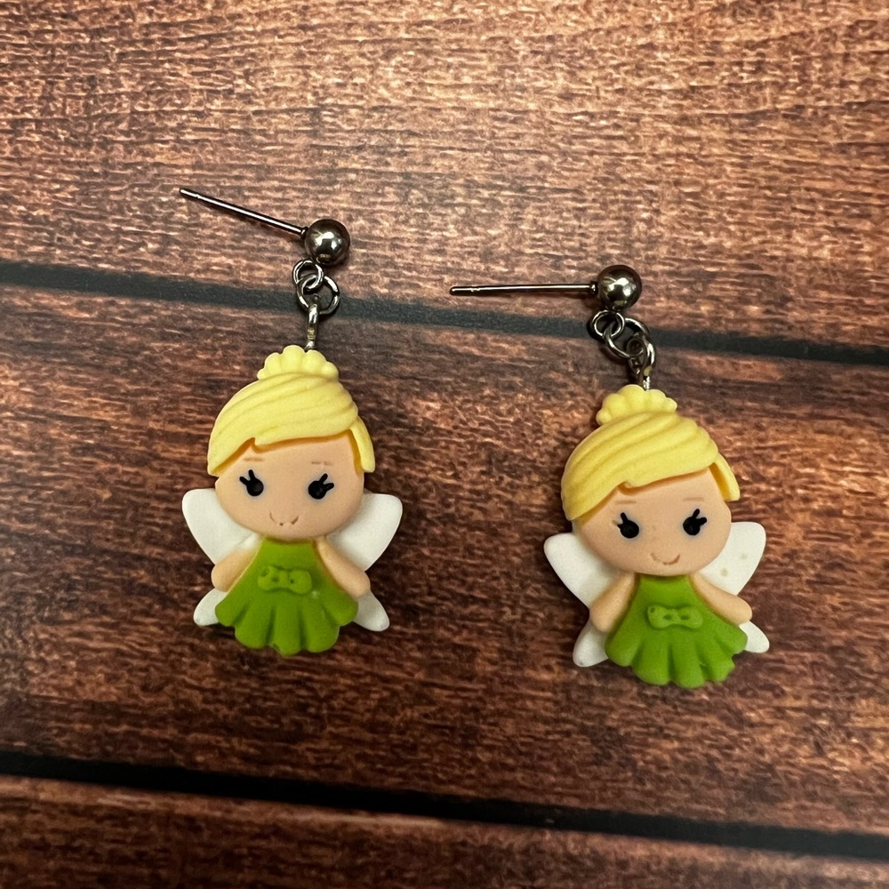 handmade Tinkerbell resin earrings